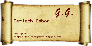 Gerlach Gábor névjegykártya